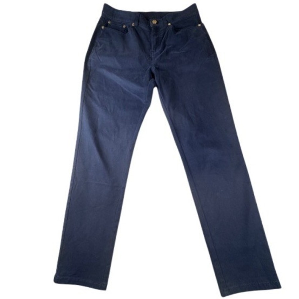 Brooks Brothers Pants Women 8 Navy Blue Straight Leg Stretch Cotton Trousers